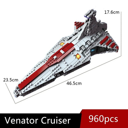 67106 High-tech Moc JIESTAR Venator Attack Cruiser Fighter Destroyer Brick Model Building Star Blocks Space Ship Toys