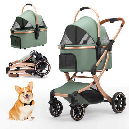STLFFactory Price Foldable Pet Stroller with Shock Absorbers and Mesh Windows for Cats and Dogs