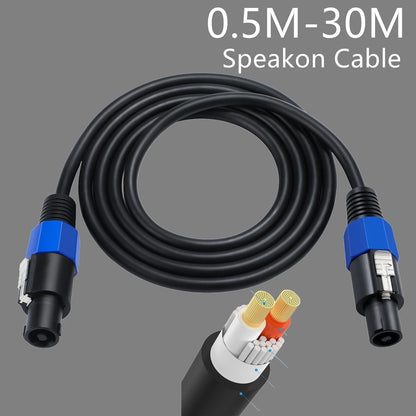 0.5m-30m Audio Cable Speakon Male to Male Cable Professional Copper Cord DJ Speaker Cable Wire 0.5m-30m with Twist Lock
