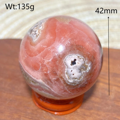 High Quality Natural Crystals Argentina Rhodochrosite Druzy Sphere Healing Gemstones Home Decorations Room Decor Jewelry Gift