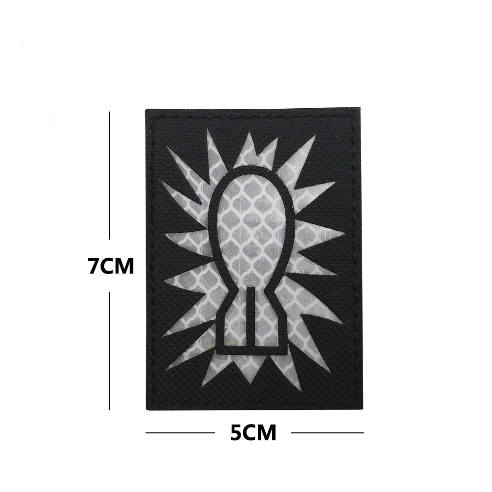 Outdoor Bag Accessories EOD English Pattern Embroidery + Reflective PVC Armband Morale Backpack Hook and Loop Patch