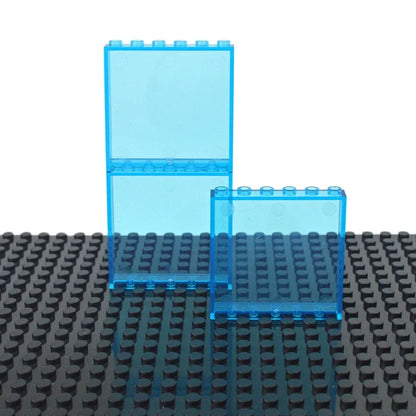 DIY Building Block 10pcs Door Window Frame Wall City 1x6x5 1*4x3 Glass Transparent Panel House Parts MOC Bricks 59350 59349 Toy