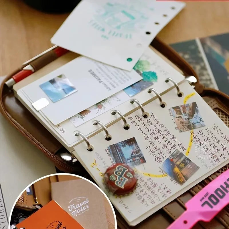 Hand Zip Bag Loose Leaf Binder Notebook Inner Core Cover Note Book Planner Office Stationery Supplies