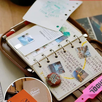 Hand Zip Bag Loose Leaf Binder Notebook Inner Core Cover Note Book Planner Office Stationery Supplies