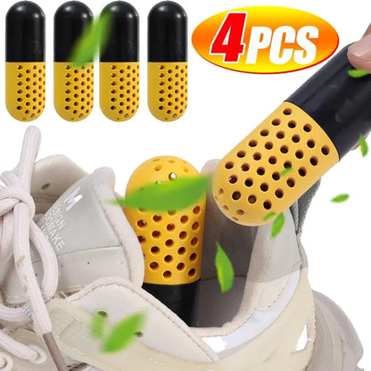 2/4PCS Shoes Deodorant Creative Capsule Shaped Shoe Freshener Portable Moisture Absorber Sports Bags Desiccant Cleaning Supplies