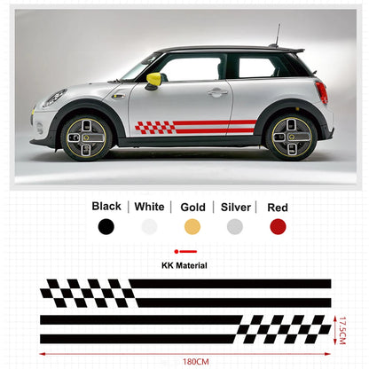 2Pcs Car Side Door Body Waist Skirt Decal Stickers Trim For MINI Cooper ClubmanF54 F55 F60 R55 R56 R60  Countryman Accessories