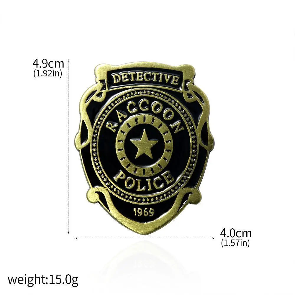 Game Resident Evil Raccoon City Badge Keychain STARS Brooch 1969 Police Badge Pin Hat Lapel Clothing Accessories Souvenir Badge