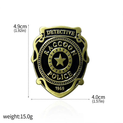 Game Resident Evil Raccoon City Badge Keychain STARS Brooch 1969 Police Badge Pin Hat Lapel Clothing Accessories Souvenir Badge
