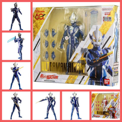 Bandai Ultraman Mebius Ultraman Hikari 20th Anniversary 60th Super Articulated Voice Activated Action Figure Set For Anime Fans