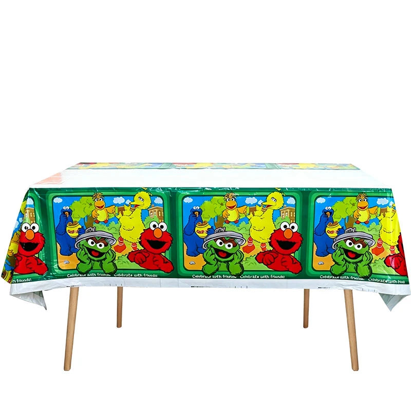 Birthday Party Decoration Set Supplies Cartoon Sesame Streets Birthday Party Supplies Tableware Balloon Cake Topper Banner Plate