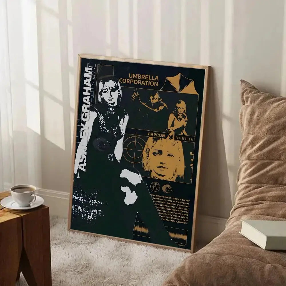 game survival Resident Evil Poster Painting Wall Art Mural for Living Room Home Decor and Gifts