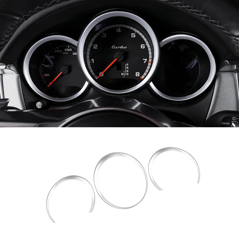 ABS Car Dashboard Trim Ring Cover Carbon Fiber Style Accessories For Porsche Macan Boxster 718 Cayman