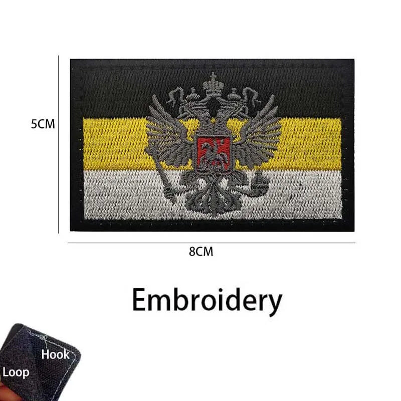 Russian Eagle Flag Emblem Russia Soldier,Knights Clothes Applique Embroidered Patch,Reflective Badges Military Tactical Stickers