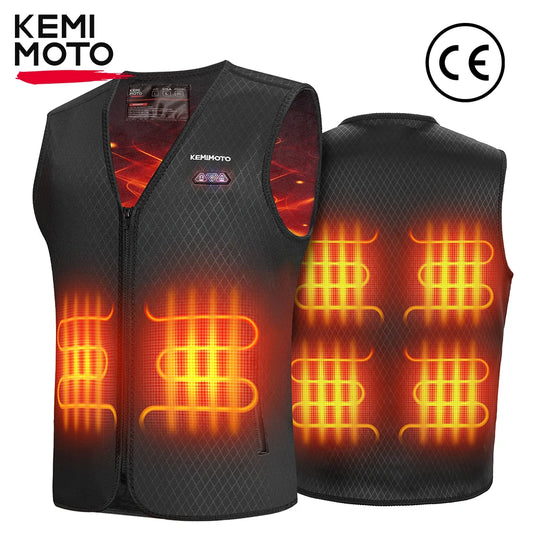 KEMIMOTO Winter Warm Heated Vest Men Women Motorcycle Heated Jacket USB Electric Smart Heating For Skiing Fishing Outdoor Gear