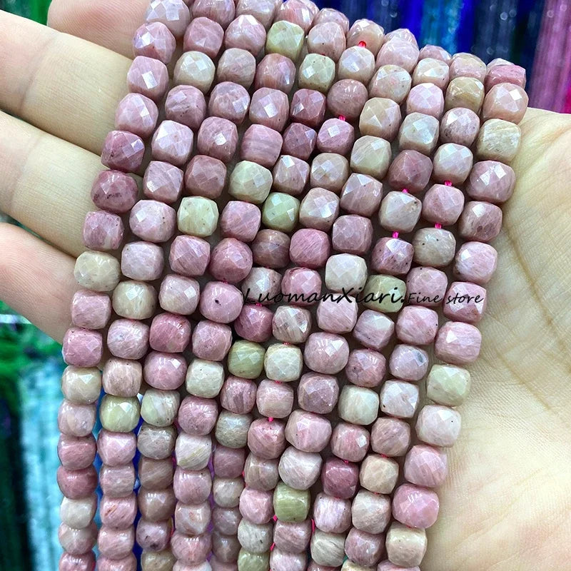 Natural Stone 7-8MM Faceted Square Lapis Lazuli Loose Cube Spacer Beads for Jewelry Making Diy Earrings Bracelets Accessories