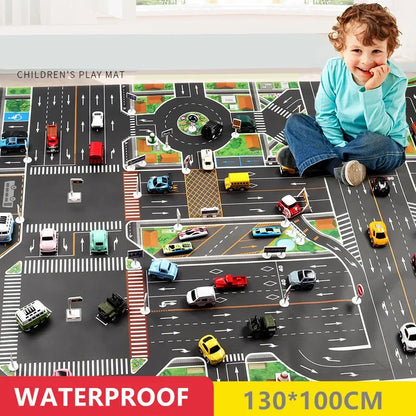 Baby Play Mat City Traffic Car Park Waterproof Parking Lot Kids Playmat Kids Rug Boy Girl Educational Toys for Children Map