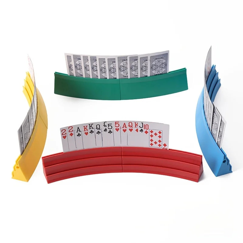 Magnetic Playing Card Holder 3 Slots Card Stand Free Standing Card Organizer for Poker & Card Games