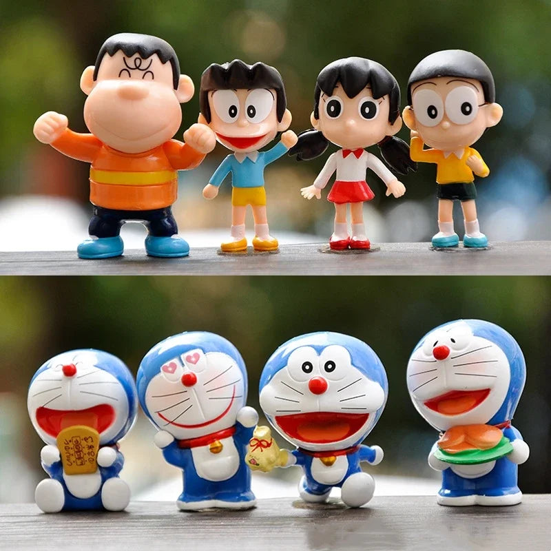 Doraemon Nobita Nobi Shizuka Minamoto Takeshi Gouda Suneo Honekawa Dorami Action Figure Toys Blue Cat Dolls Birthday Gifts Decor