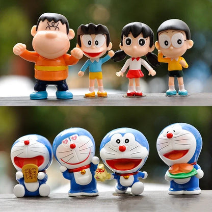 Doraemon Nobita Nobi Shizuka Minamoto Takeshi Gouda Suneo Honekawa Dorami Action Figure Toys Blue Cat Dolls Birthday Gifts Decor