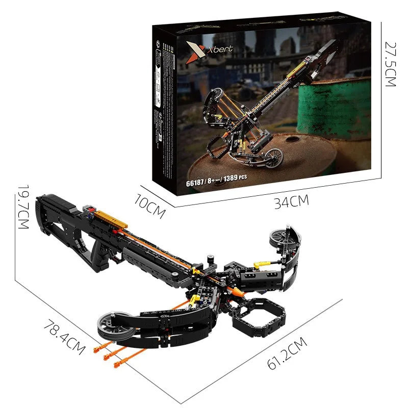 66187 Mechanical Crossbow Tech Model Boys Educational DIY Assembly Building Blocks Toy Gift