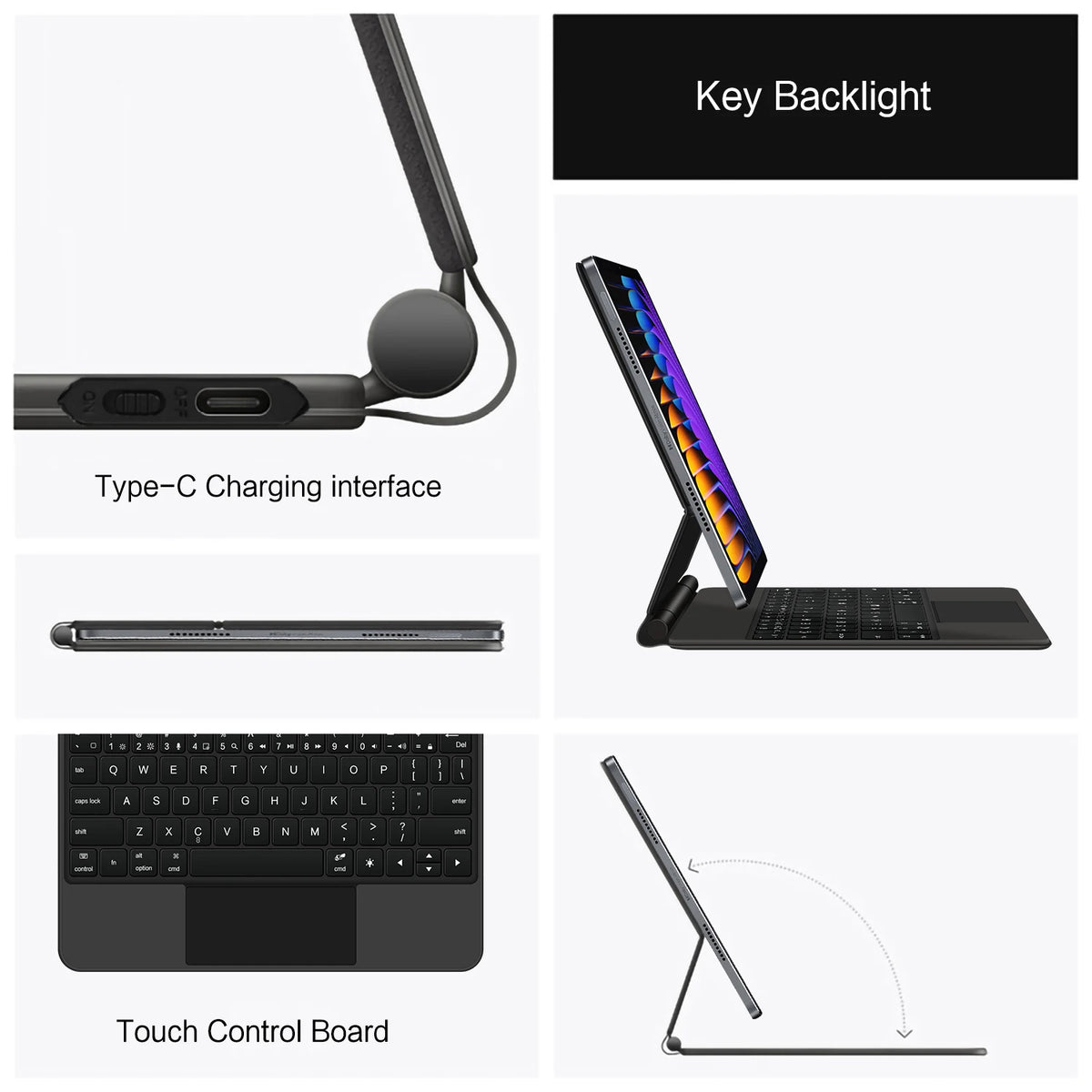 Magic Keyboard Folio For Xiaomi Pad 7 2024 Mi Pad 7 8 Pro 11.2' Tablet Smart Case For Xiaomi Pad 8 Spanish German Keyboard Cover