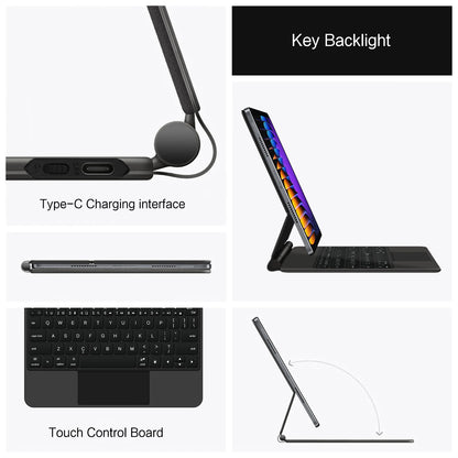 Magic Keyboard Folio For Xiaomi Pad 7 2024 Mi Pad 7 8 Pro 11.2' Tablet Smart Case For Xiaomi Pad 8 Spanish German Keyboard Cover