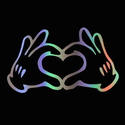 12x7cm Hand Heart Car Sticker Window Glass Body Bumper Decorative Love Gestures Vinyl Film Decor Decal Auto Tuning Accessories