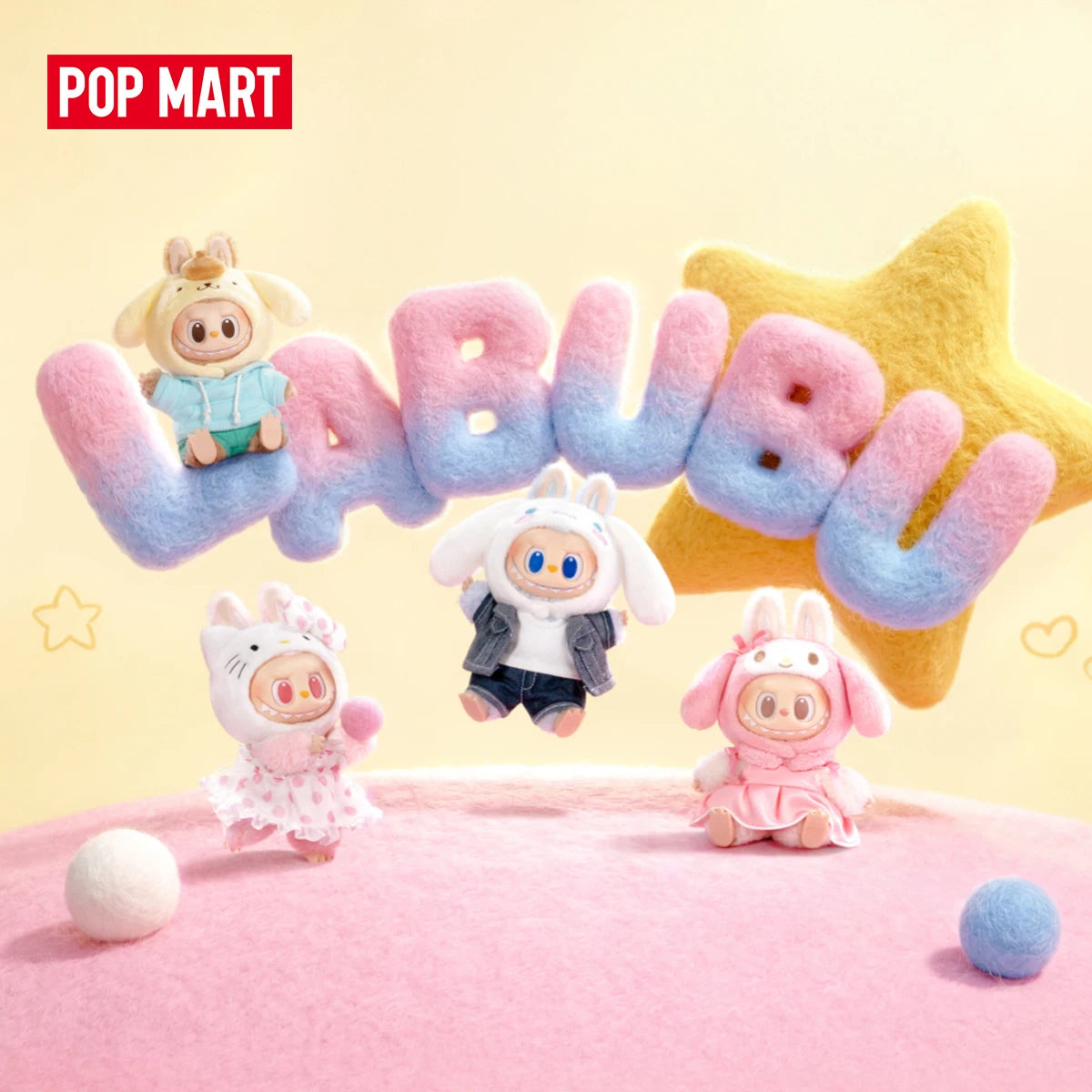 【EU】POP MART THE MONSTERS × Sanrio Characters Series-Vinyl Plush Pendant Blind Box 1/6PCS LABUBU Hello Kitty Blind Boxes