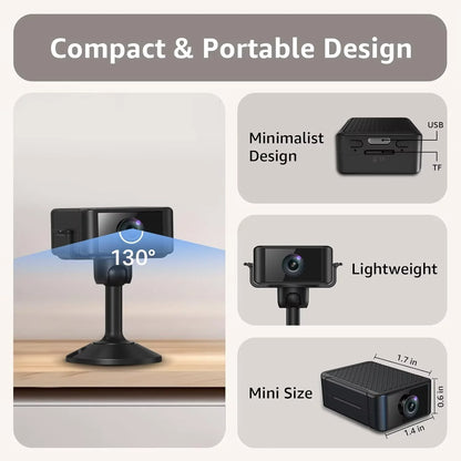 2.4G&5G Indoor Security Mini Camera HD 4H Battery Life Motion Detection  SD Cloud Storage Night Vision App Control Baby Cam