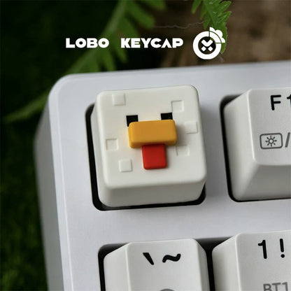 Cartoon Square Shape My World Series Pixel Style Keycap Esc Partial Products Eye Light-Transmitting Game Periphery Collectble