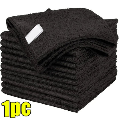 1/50pcs Thicken Microfiber Car Cleaning Towels Soft Quick Drying Windows Mirrors Wiping Rags Home Double Layer Clean Cloths