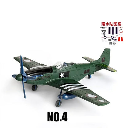 1/48 WWII Fighter Model 4D Assemble Aircraft Plastic DIY Accessories Toy Small Airplane Toy Diy Craft Kits for Adults