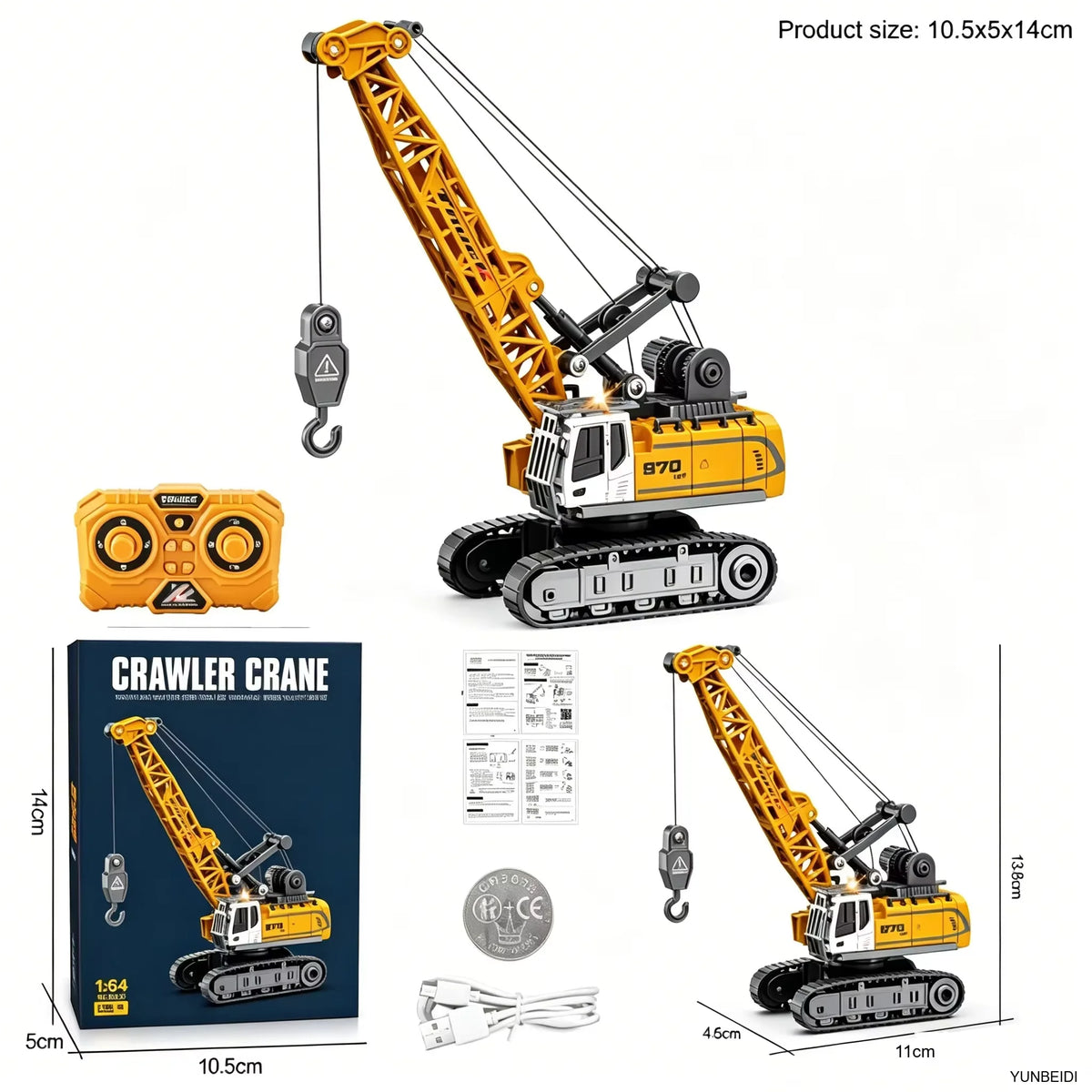 1:64 Mini Remote Control Alloy Excavator Truck Forklift with Trailer Worktop  Bluetooth 2.4GHz RC Car Child's Toy Holiday Gifts