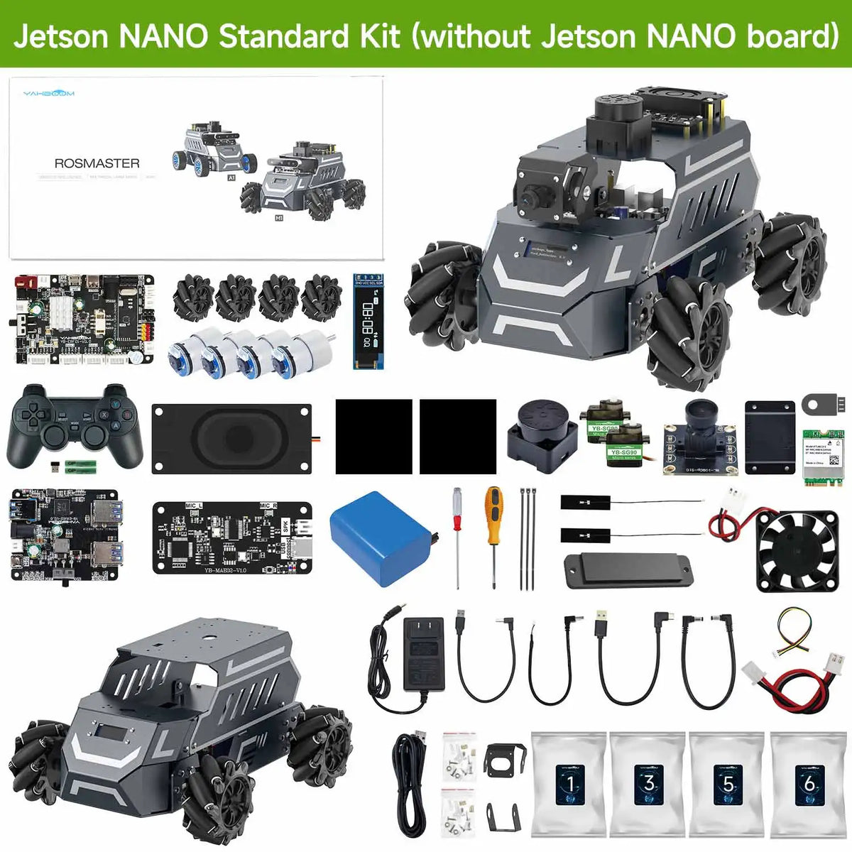 ROSMASTER M1 AI Large Model Embodied Intelligence Educational Robot Support 3D Depth Vision Jetson/Raspberry Pi/RDK X5 Control
