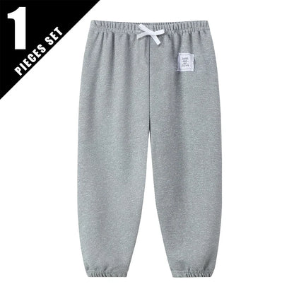 1/3 Pcs Four Seasons Children's Leisure Sports Pants Solid Color Basic Boy Running Holiday 9 Pants Girl Joker Comfortable Pants