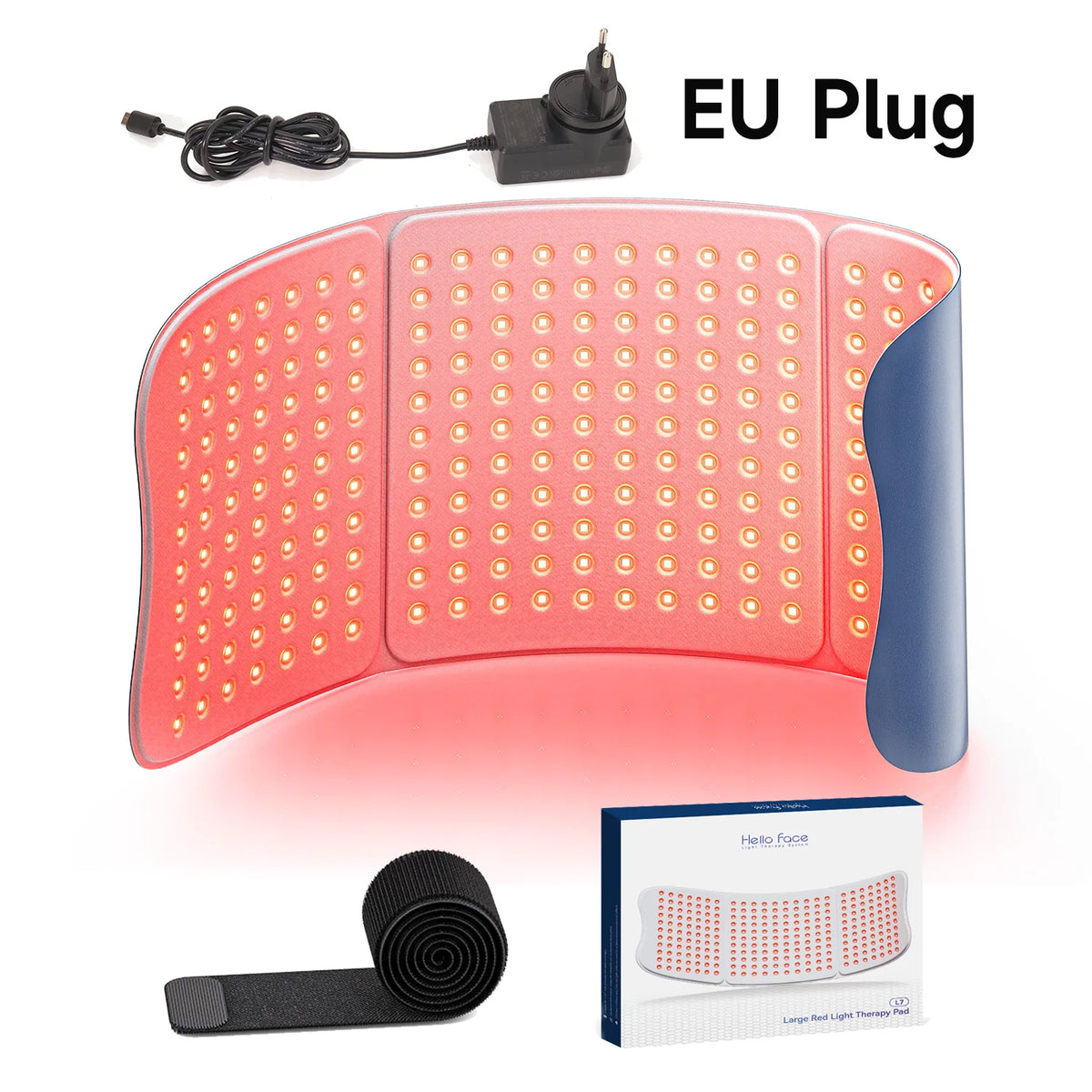 510K/CE Red Light Therapy Pad 660nm 850nm for Body Pain Relief, Large 30x12inch Mat with Timer - Hello Face L7 Tri-Chip
