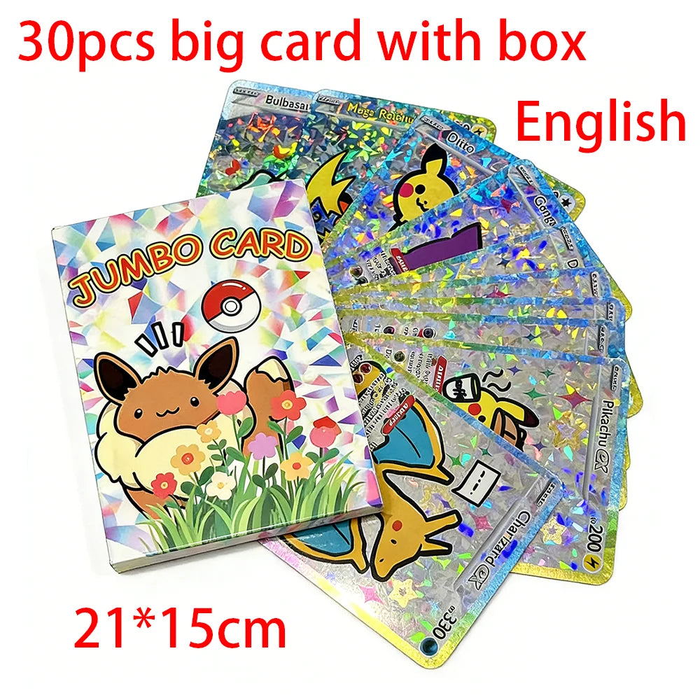 XXL Big Shiny Cards Pack Folder Oversized Jumbo Letters Binder French Charizard Zipper Album Storage Giant Card Sleeves