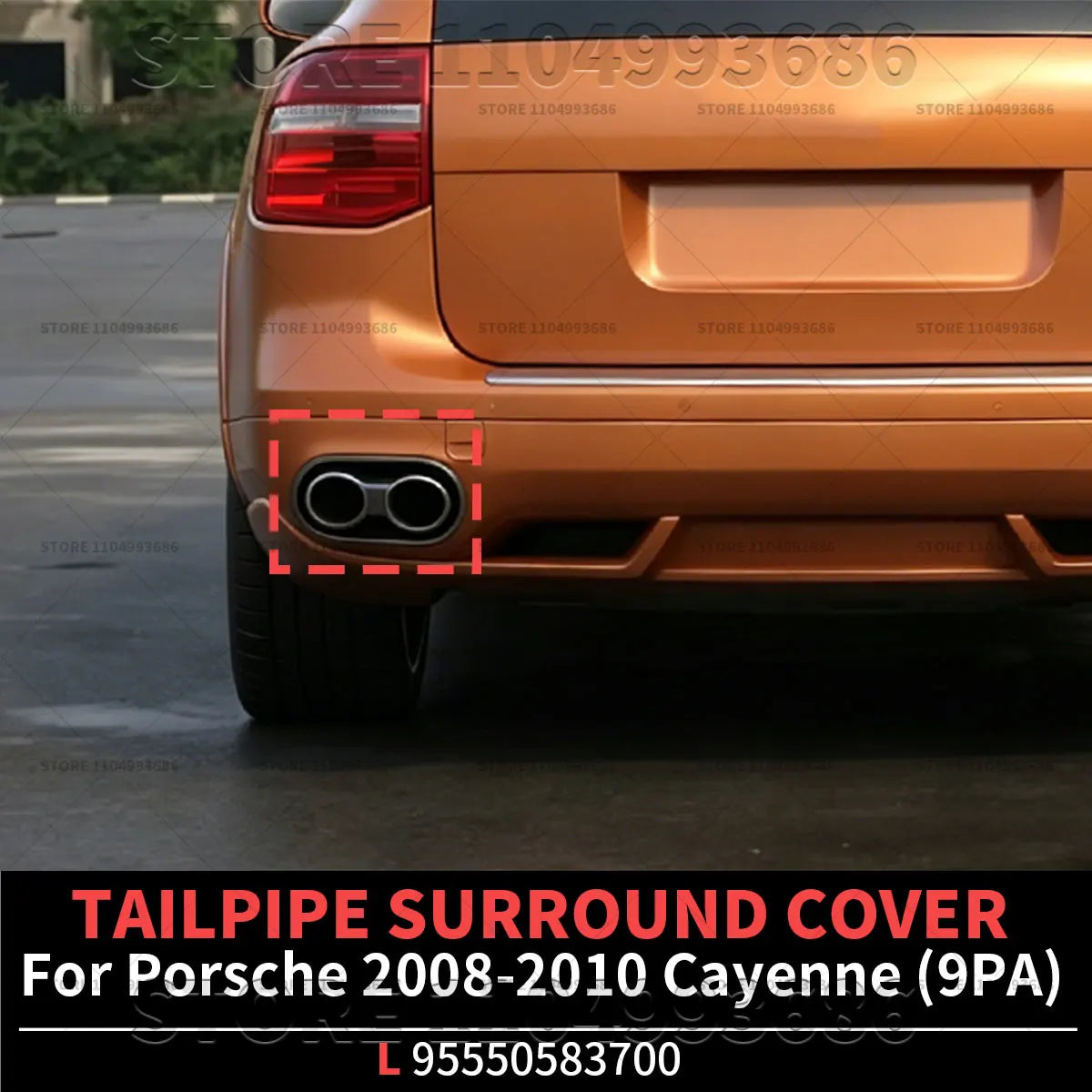 For Porsche 2008 2009 2010 Cayenne (9PA) Tailpipe Surround Cover OEM 95550583700 95550583800 95550583800U90 95550583700U90