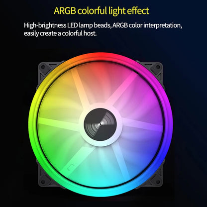 TEUCER FD200 200mm ARGB Computer Case Fan 5V 3PIN LED Cooling Fans Desktop PC Case Accessories