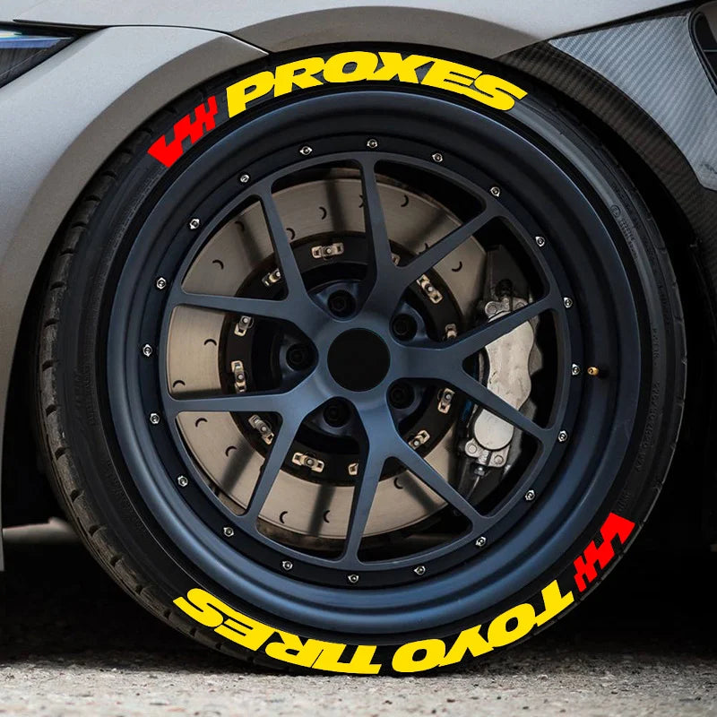Permanent Tire Lettering Sticker TOYO TIRES PROXES 3D Car Tire Letter for Racing Tires of Waterproof Decals For 4 Wheels