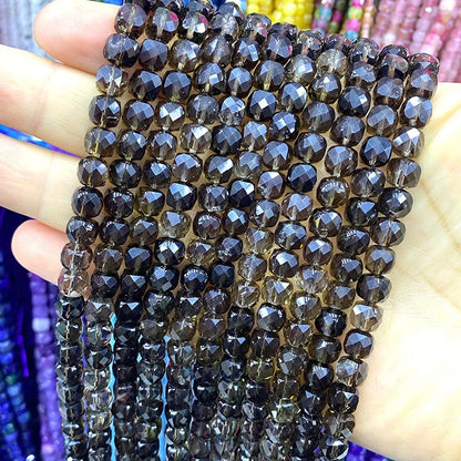 Natural Stone 7-8MM Faceted Square Lapis Lazuli Loose Cube Spacer Beads for Jewelry Making Diy Earrings Bracelets Accessories