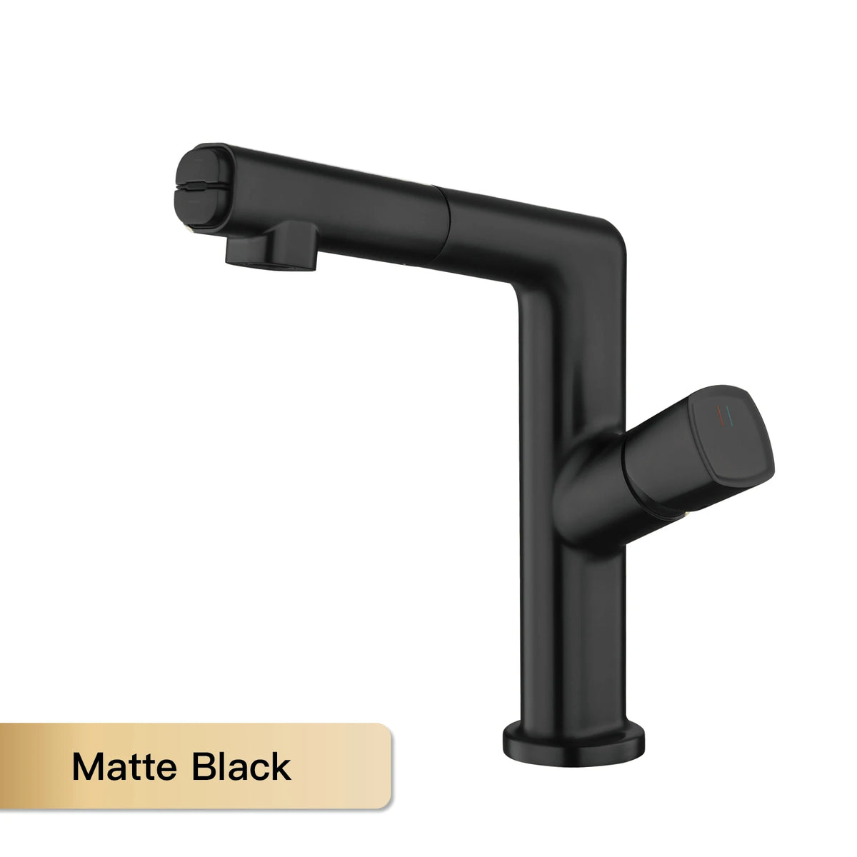 AITANA Luxury Black Bathroom Faucet LED Digital Display Design Simple Single Handle Hot and Cold Water Pullout Basin Mixer