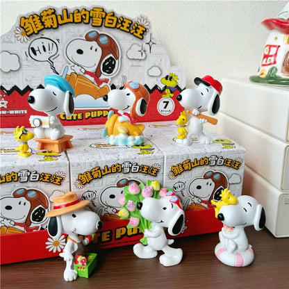 Snoopy Action Figure Blind Box Mystery Box Surprise Gift Cute Cartoon Anime Figurine Car Dashboard Decor Desktop Ornament Toys