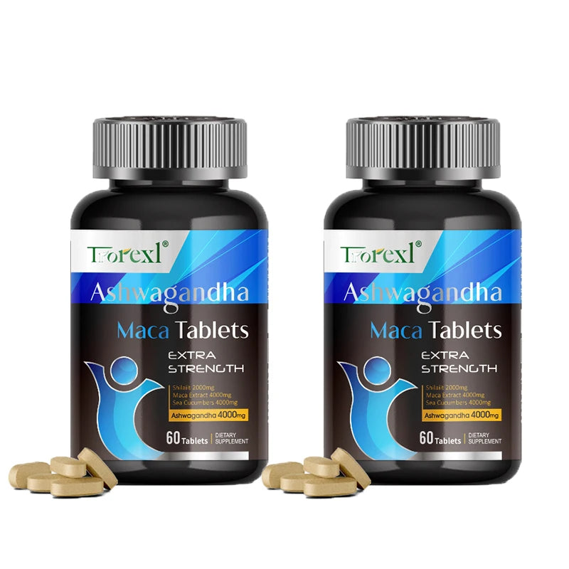 Ashwagandha Capsules Men's Test Booster - Stamina, Endurance, & Strength - 60 Caplets