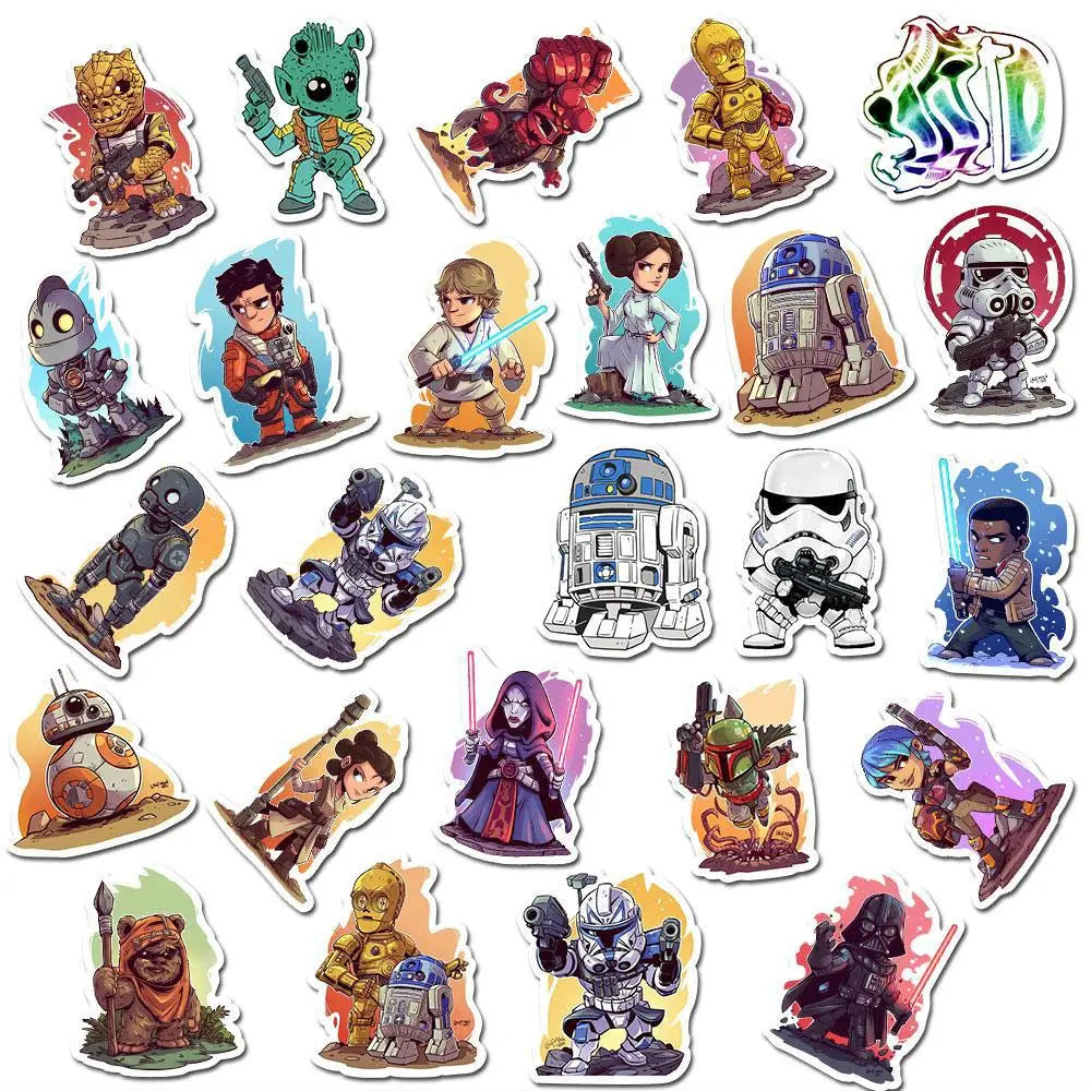 Star Wars 50 PCS Cartoon Sticker DIY Diary Laptop Luggage Skateboard Graffiti Decals Fun for Kid Toys BirthdayGift