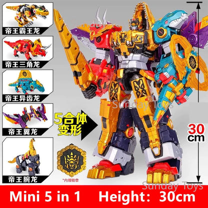 New Miniforce 8 Super Dinoid Transform Combined Mecha Robot Action Figures Toys Mini Force Rex Battle King Deformation Model Toy