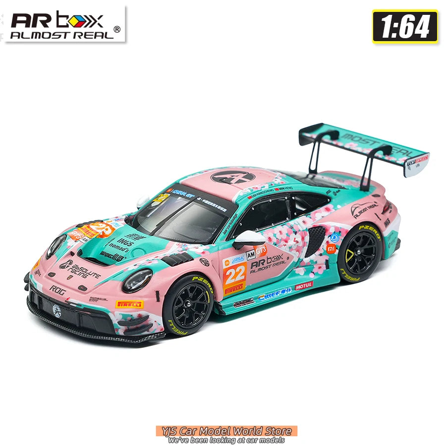 AR BOX Diecast Model 1/64 Porsche 911 GT3 R 2026 China GT Ningbo Absolute Racing #22   Car Model Stcollection