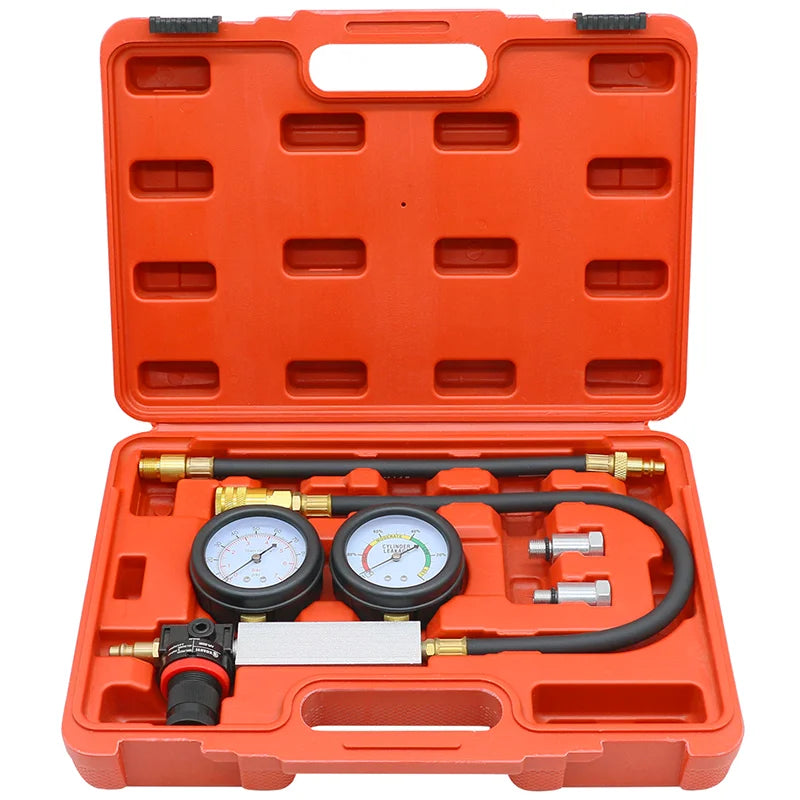 TU-21 Cylinder Leak Tester Compression Leakage Detector Set Double Gauge Petrol Engine Leakdown Detection Test Automotive Tools