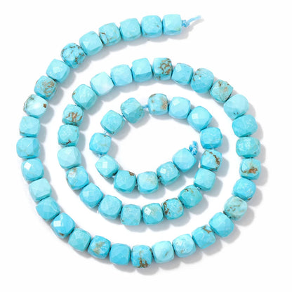 Blue Turquoise Stone Bead Irregular Round Oval Square Heart Loose Spacer DIY Beads Fit Jewelry Making Bracelet Necklace Handmade