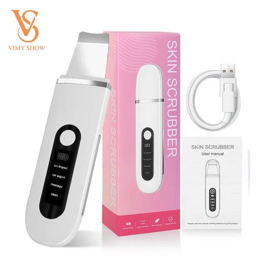 Ultrasonic Skin Scrubber Face Spatula Blackhead Remover EMS Facial Lifting Peeling Skin Care Tool Pore Deep Cleansing Machine